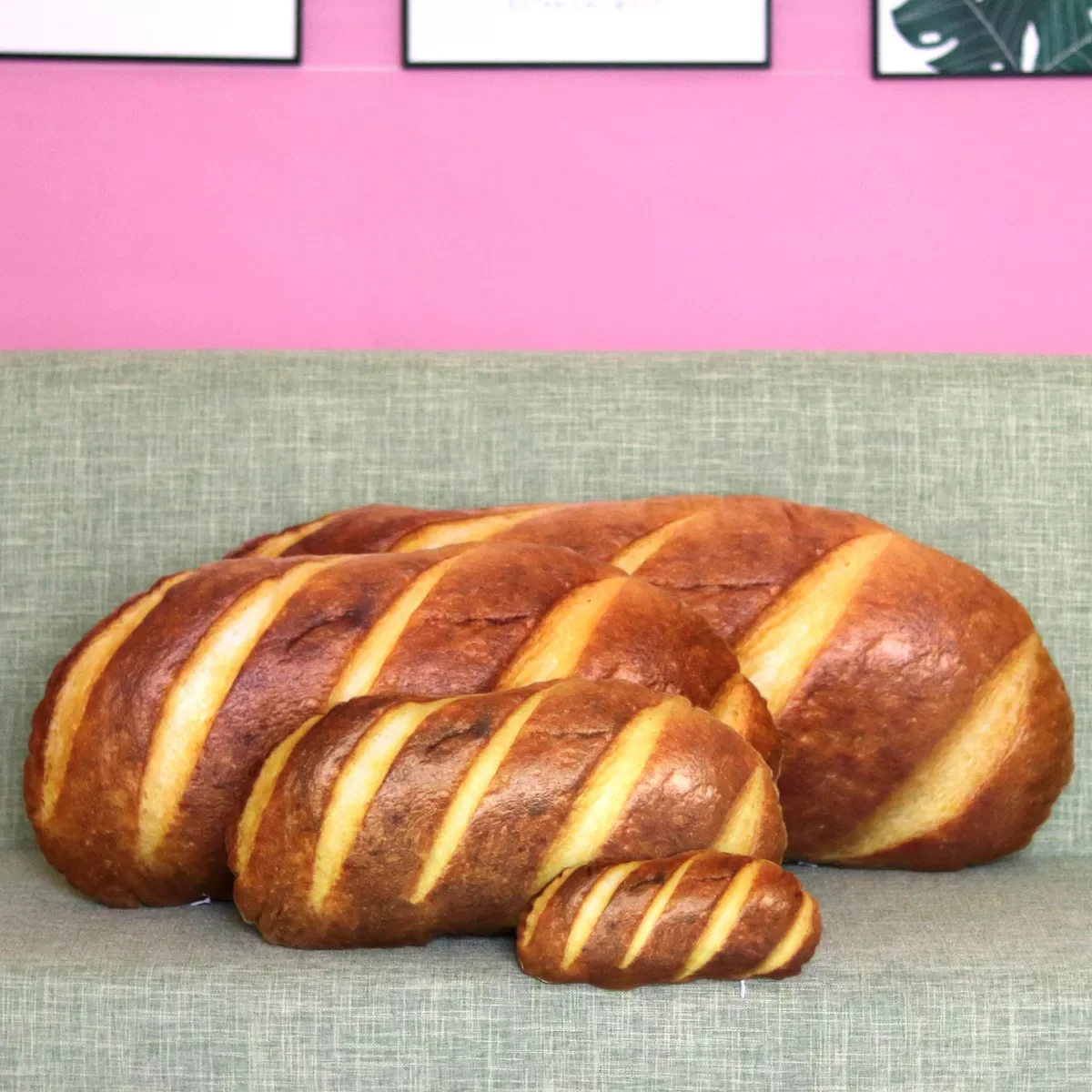 

202230cm Fake Bread 3D print Bread Cusion Creative Simulation Bread Pillow Funny Snack Bread Shape Soft Stuffed Pillow