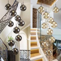 modern glass ball stairs pendant light duplex living room apartment bedroom nordic dining room kitchen loft spiral g4 long light