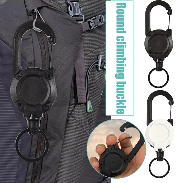 NEW Heavy Duty Retractable Pull Badges ID Reel Carabiner Key Chain Buckle Key Holder Outdoor Keychain Holds Multiple Tools 5
