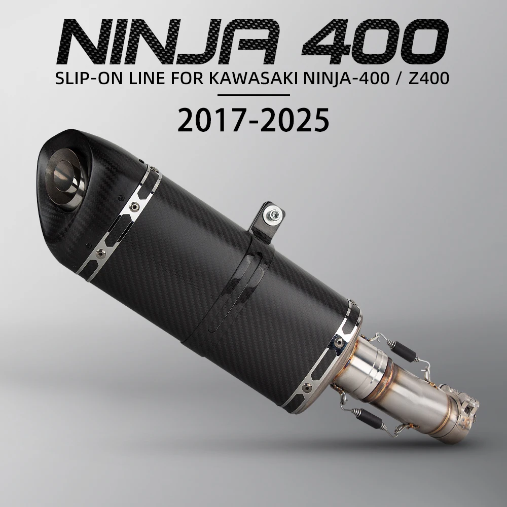 Фото Выхлопная система Ninja500 для мотоциклов Kawasaki Ninja250, Ninja400, Ninja7, Z250, Z400, Z500 2017-2026: Гоночный глушитель и выхлопная труба №1