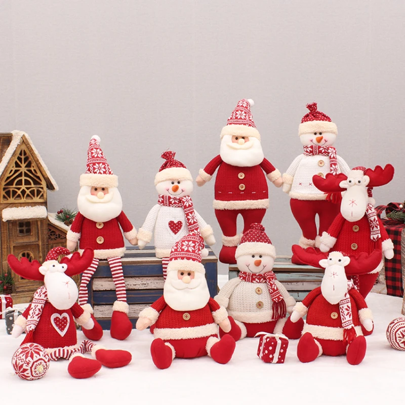 

Christmas Decorations for Home 45cm Standing Santa Claus Snowman Elk Doll New Year Shopping Mall Window Christmas Tree Ornaments