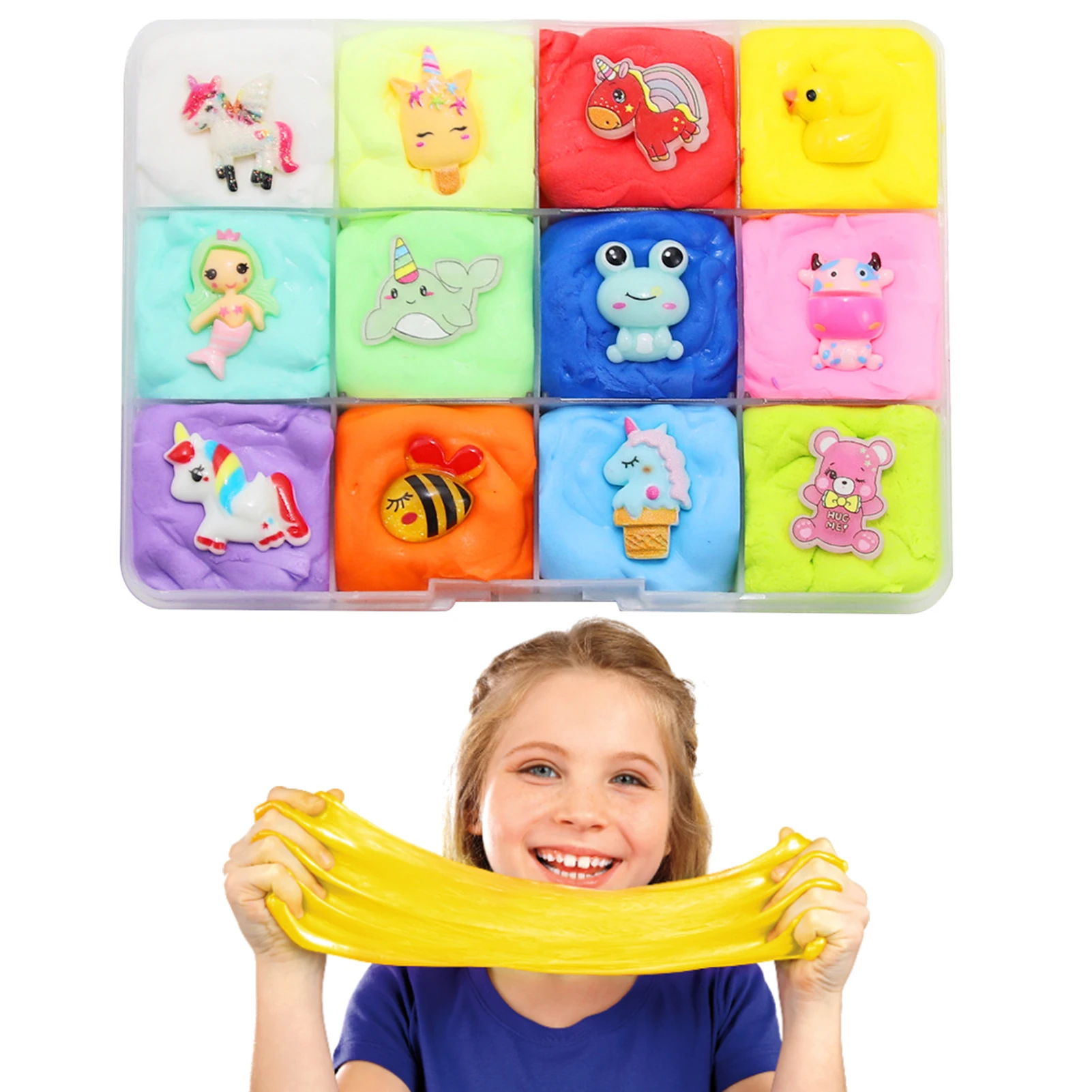 

Kit 12 Set Girl Making Kit Suprise Squeeze Gift Kit For Girls Fidgets Supplies Super Soft And Non-sticky Cool Gift For Birthday