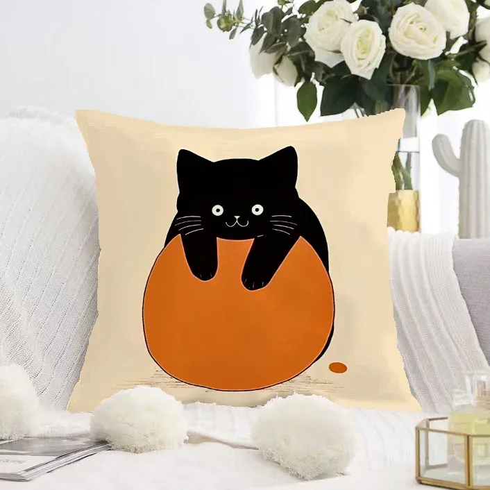 Симпатичная Черная Φ офисная гостиная диван домашняя наволочка 40x40 см 16x16 дюймов