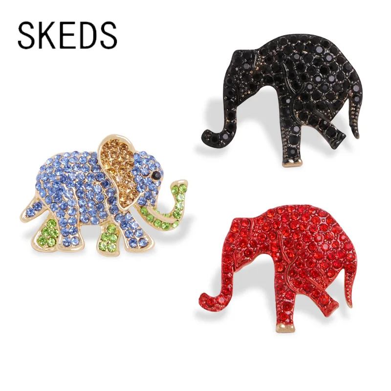 

SKEDS Luxury Full Crystal Elephant Exquisite Brooches Pins Fashion Shiny Boutique Decoration Jewelry Badges Elegant Animal Pin