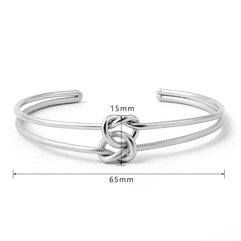 65mm Stainless Steel Bracelet Double-layer Knot Cross Type 15mm Fashion Personalized New Bracelet Holder DIY Jewelry Accessories