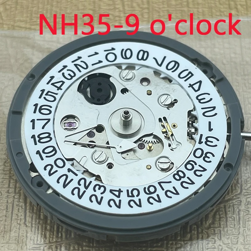 

2022 японский оригинальный NH35A 9 часов Высокая точность автоматический механический механизм Белый Дата оконные часы сменный комплект