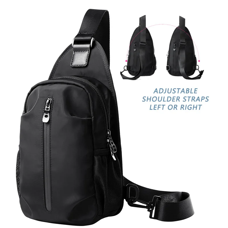 

Сумка кросс-боди Мужская водонепроницаемая, портфель из ткани «Оксфорд» для IPad 9,7 дюйма, дышащая нагрудная сумка с защитой от кражи на молнии