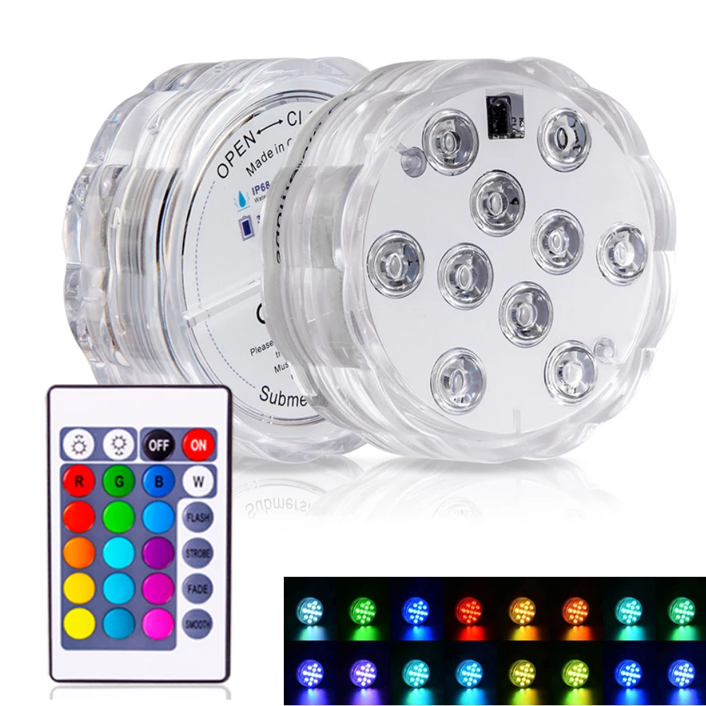 

Погружной RGB светильник с дистанционным управлением, водонепроницаемый подводный s-образный светильник для пруда, бассейна, декоративные н...
