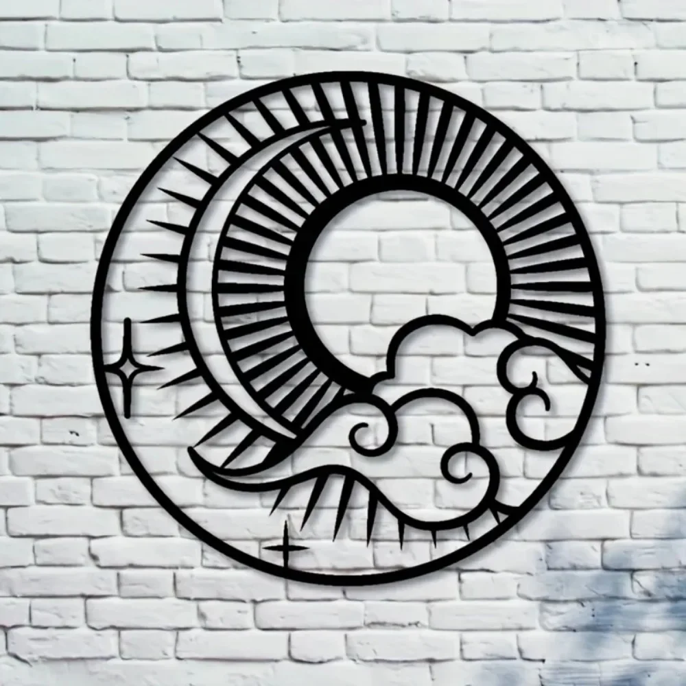 Металлический Настенный Рисунок — Легкий Солнечный Лунный Стеллар Городской