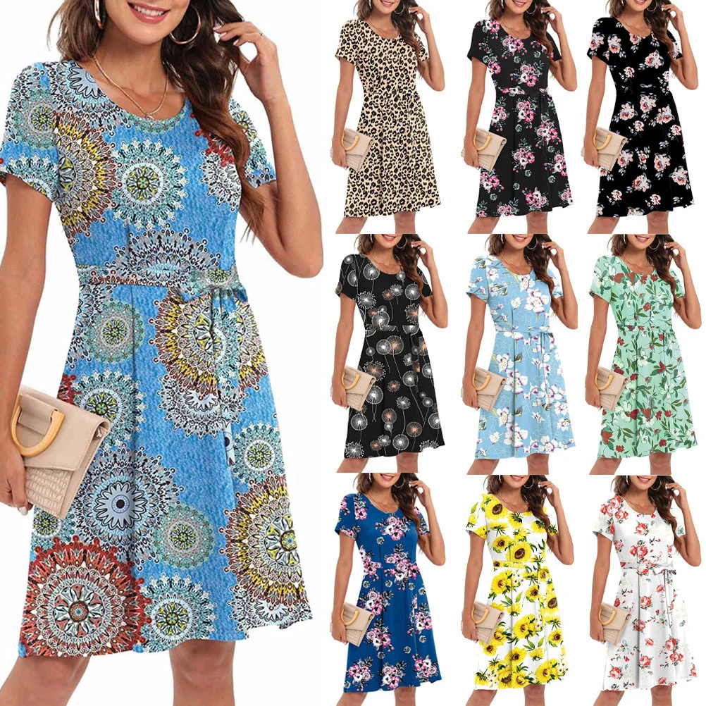

2022 early spring Floral Dress Holiday style temperament French beach skirt women's summer women's wear