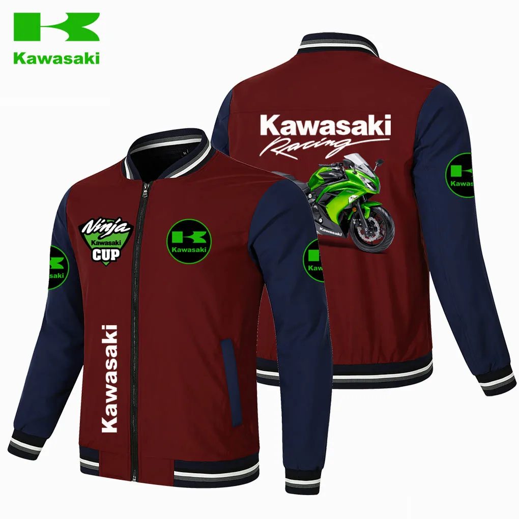 

Kawasaki Motorcycle Print Men's Sports Outdoor Jacket Fashion Comfortable Top Coat Jacket