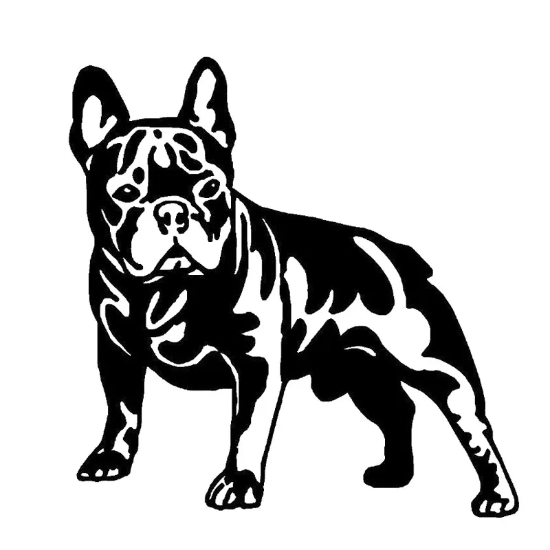 

BULLDOG DOG Lovely Vinyl Car Sticker Decals Black/Silver 12.6CM*12.7CM