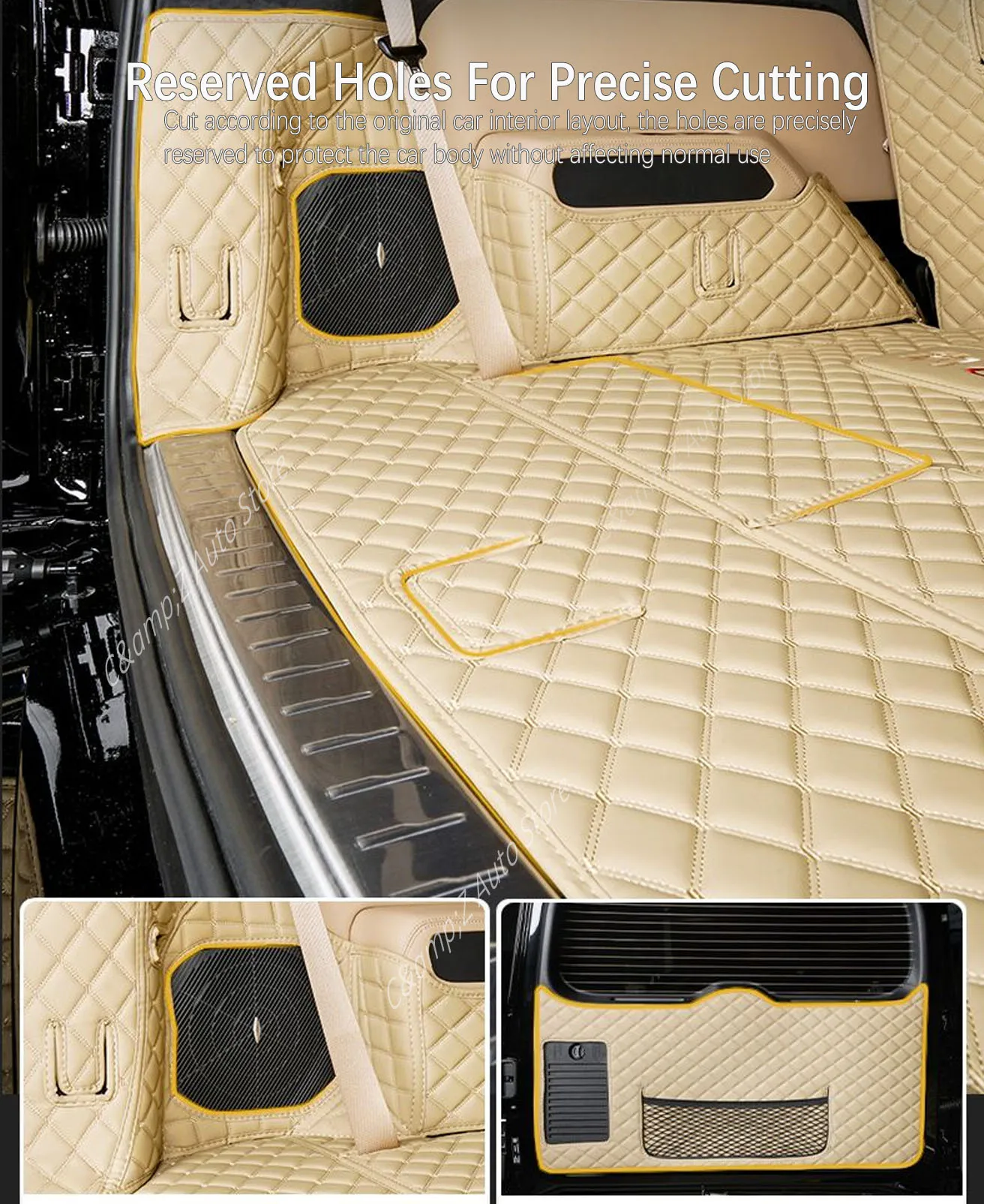Фото Коврик в багажник для BYD Leopard 8 Denza B8 2025 2026 2027, 6-местный, 7-местный, кожаный чехол, защитный коврик, автотовары №5