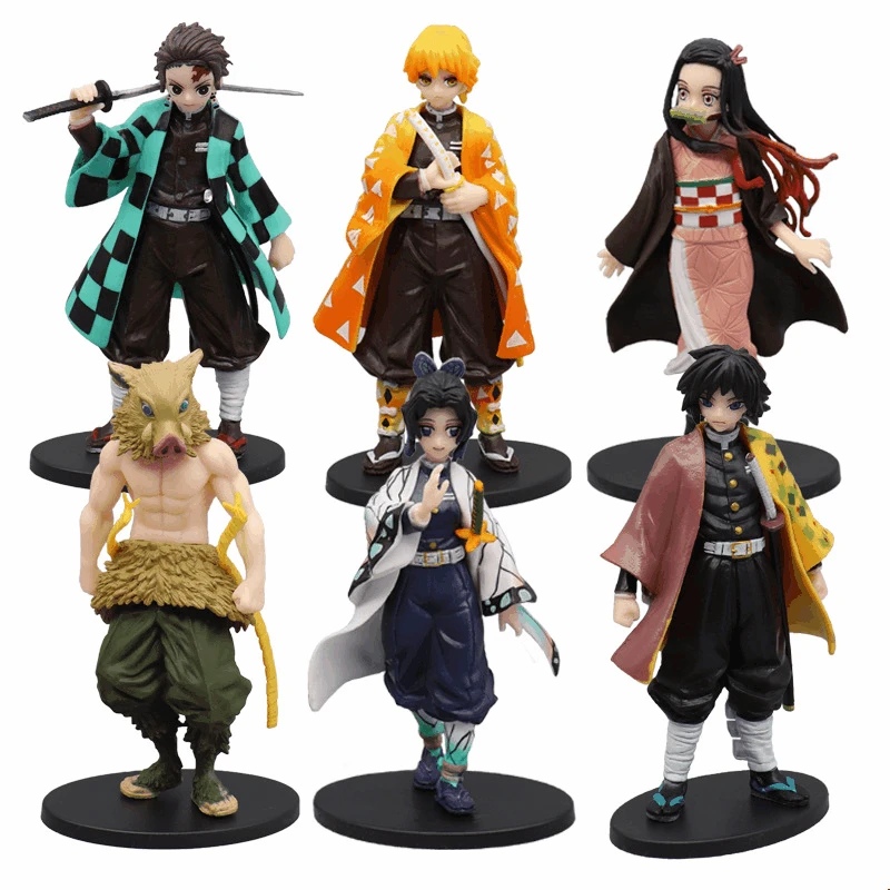 

6pcs/set Anime Demon Slayer Kamado Nezuko Tanjirou Agatsuma Zenitsu Action Figure Figurine Ornaments Collection Model Doll Toys