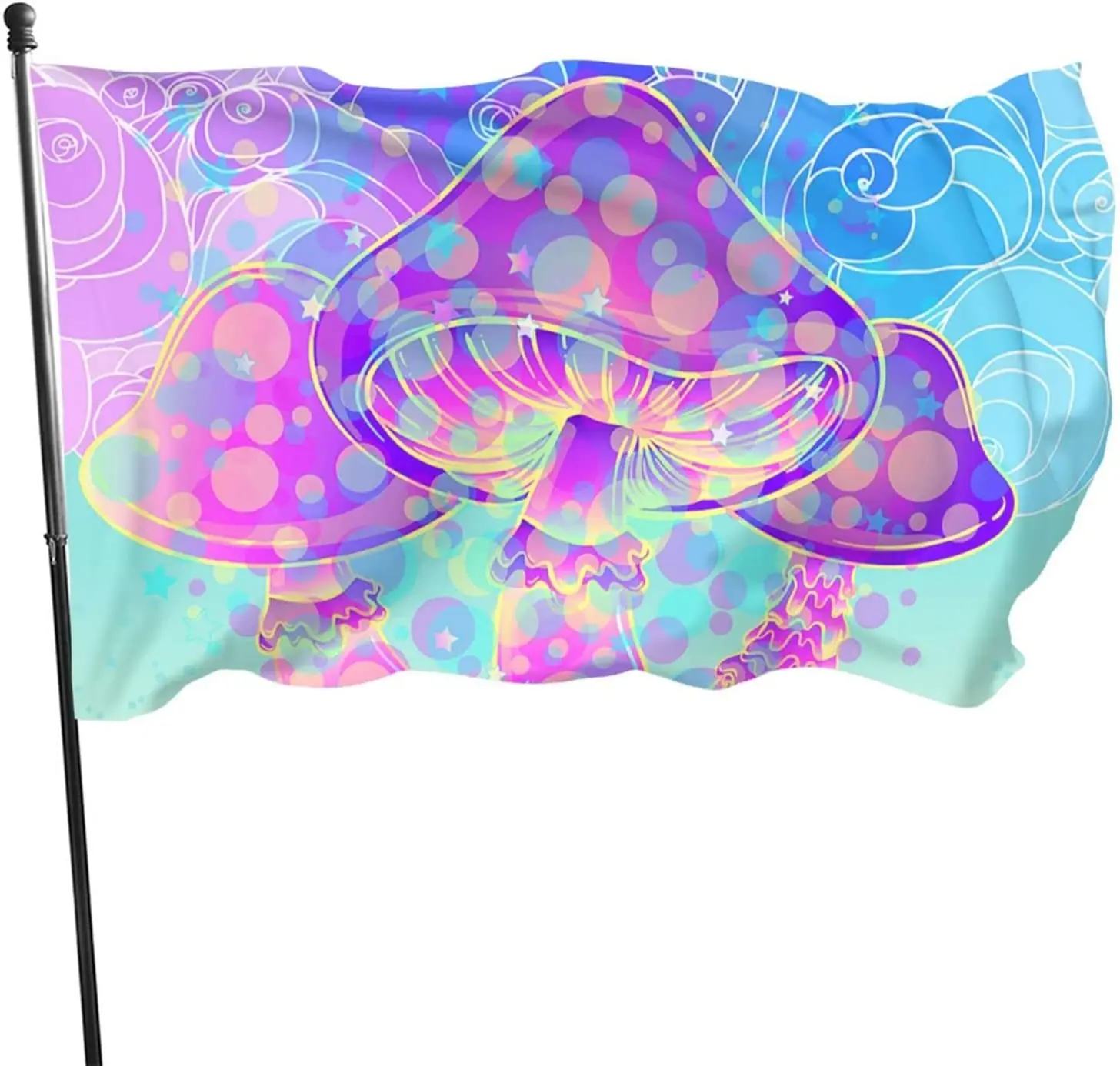 

Психоделическая Лунная фаза, медитация, гриб, украшение для дома, летний двор и садоводство, добро пожаловать, домашний флаг, подарки для женщин