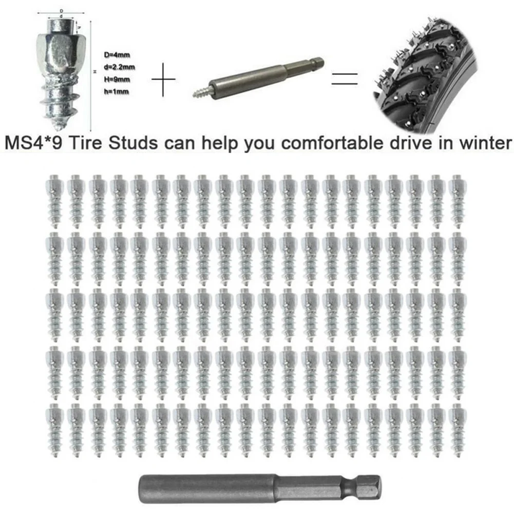 

Parts Tire Stud Kits Motorcycle Snow Tungsten Steel W/Tool Winter 100pcs/Set Accessories Chain Spike Brand New