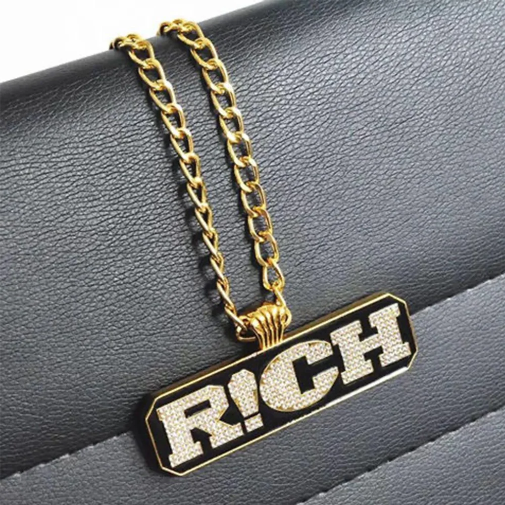 

Модное ожерелье в стиле хип-хоп из титана, цепочка с подвеской в виде рапера, золотистого и серебристого цвета, украшенная сверкающими страз...