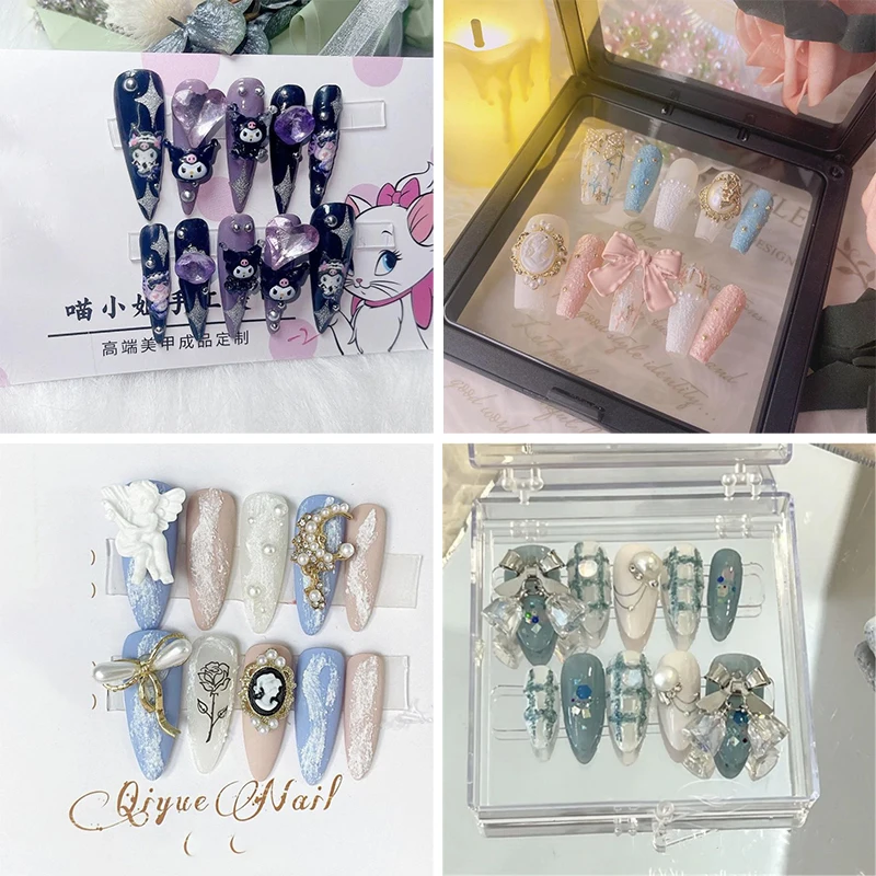 

Sanrios Kuromi Nail Stickers Manicure Patch Paragraph Set Detachable Quadratic Elementl 3D Diy Parts Cartoon Jewelry Girl Gift