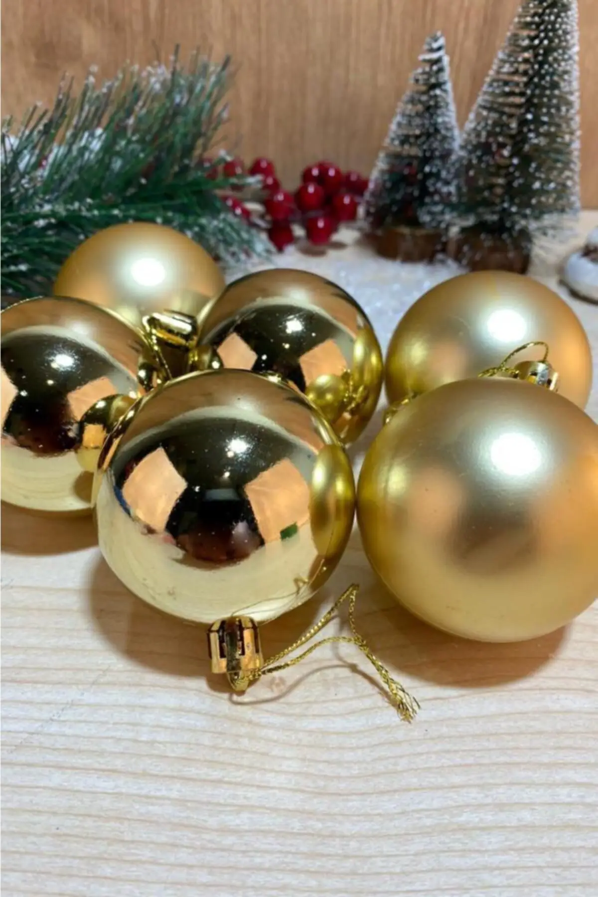 

Рождественская сосна, украшение, шарик Cici, 6 см, золото, 6 шт.