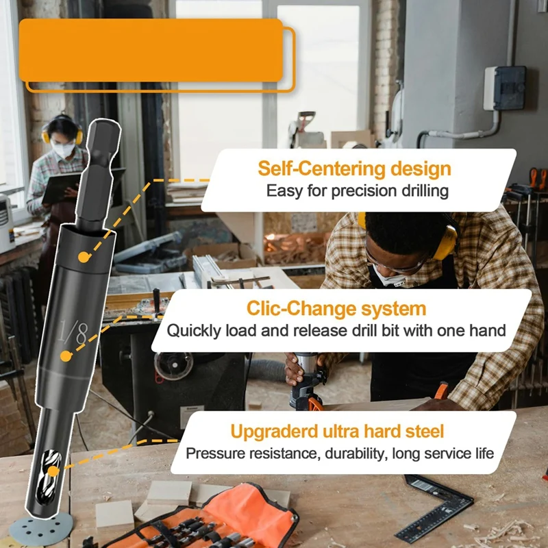 Самодельная фреза 3/32 дюйма 7/64 1/8 с держателем для бит на 1/4 шестигранный хвостовик