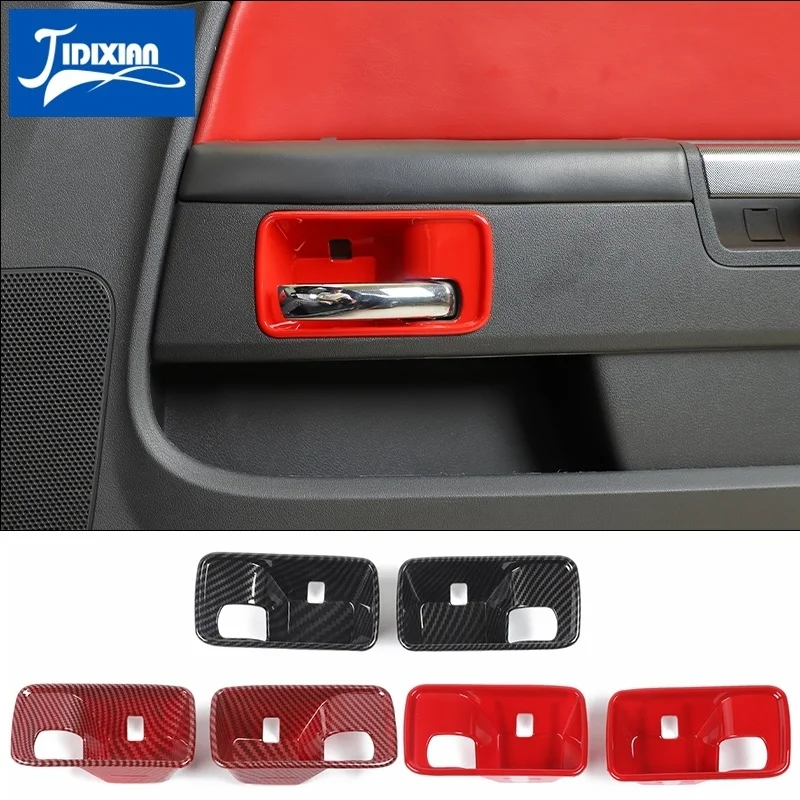 

JIDIXIAN Car Interior Door Handle Bowl Decoration Cover Stickers for Dodge Challenger 2009 2010 2011 2012 2013 2014 Accessories