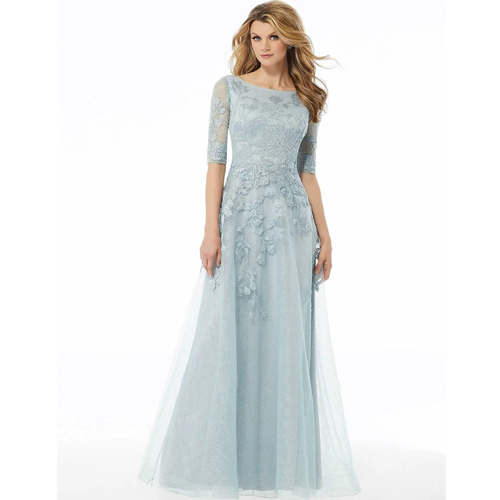 

Luxurious Short Sleeve Blue Organza Quinceanera Dresses Applique Lace Scoop Neckline Plus Size A-Line Celebrity Party Prom