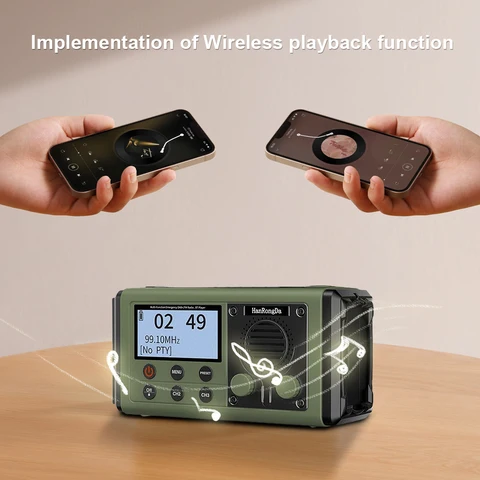 Портативное аварийное радио 10000 мАч, солнечная/ручная зарядка, радиоприемник с батарейным питанием, радио для выживания на открытом воздухе, аварийный кемпинг