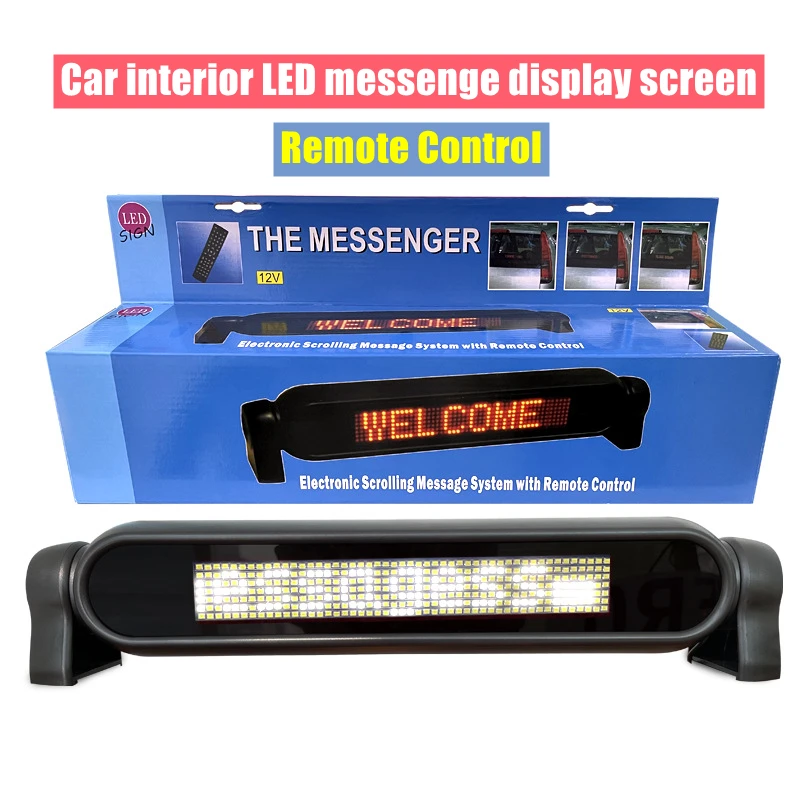 

Car Interior Remote Control LED Message Display Screen Temporary Parking Sign Phone Number Card Fashionable Car Decor Accessory