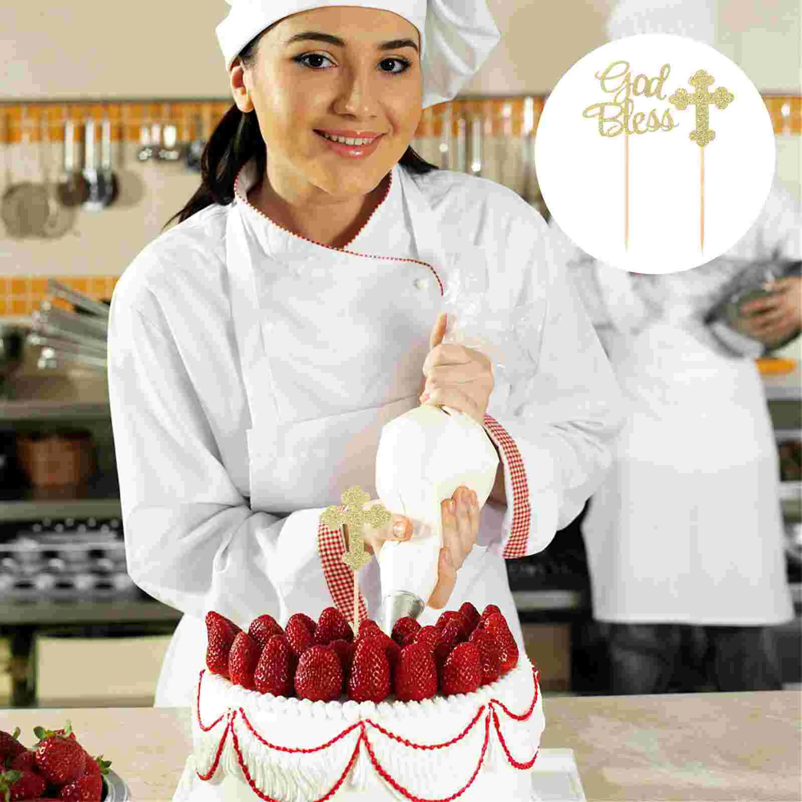 

Birthday Cross Party Bless Pick Decor Insert God Cupcake Toothpick Glitter Eid Supplies Toothpicks Mubarak Picks Ornaments