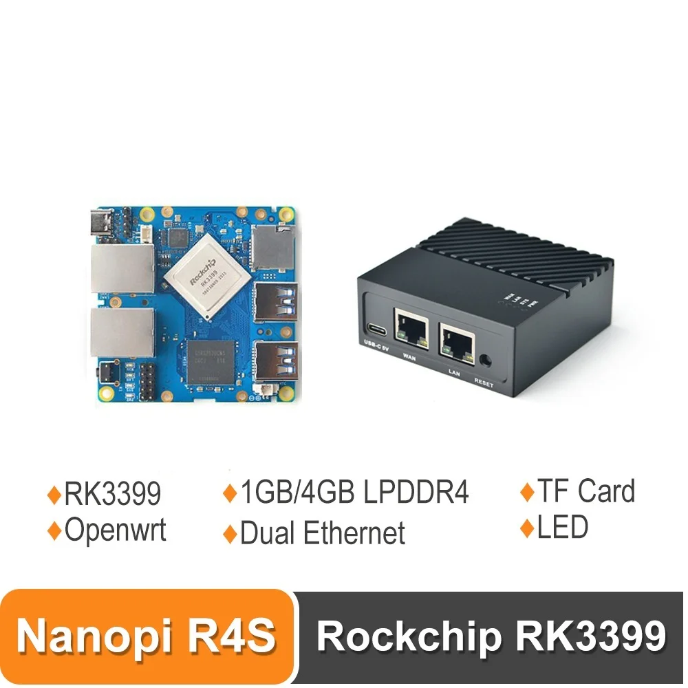 

Мини-роутер для путешествий FriendlyElec Nanopi R4S, OpenWRT с двумя портами Ethernet Gbps, 4 Гб LPDDR4, на базе RK3399 Soc для IOT