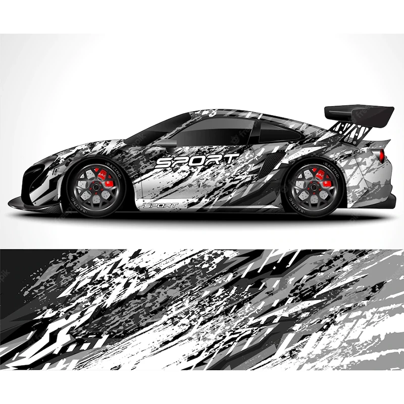 Автомобильная наклейка графическая виниловая пленка векторное изображение