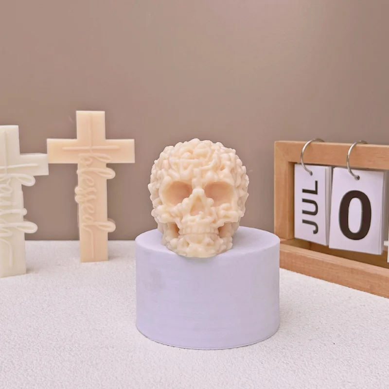 Хэллоуин ужас череп силиконовая форма для свечей DIY мозг цветов