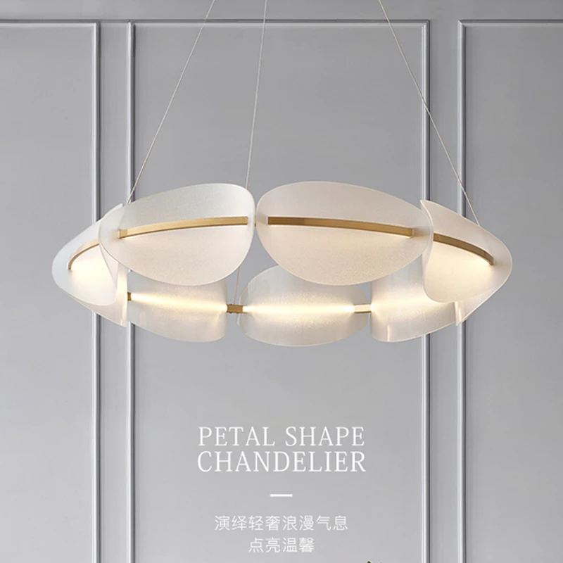 

Pendant Lamp Led Art Chandelier Light Room Decor Modern Flower Acrylic Living Dining Bedroom Indoor Hanging Luminaire