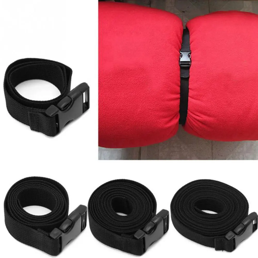 

Black Outdoor Camping Tool 0.5~3M Sleeping Bag Tighten Down Luggage Holder Belt Strap Nylon Cargo Tie Travel Tied Kits