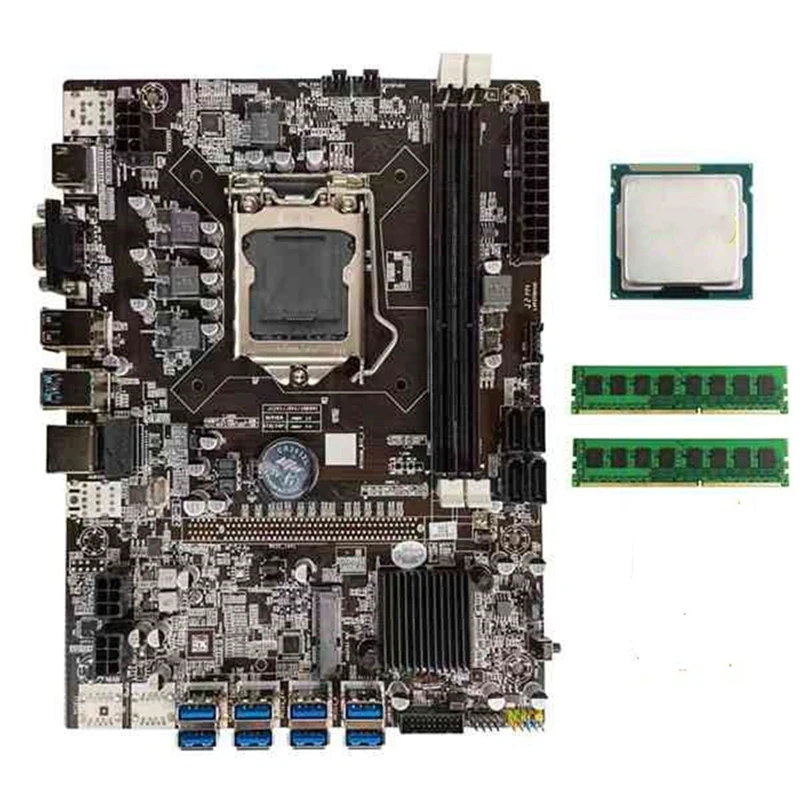 

Набор материнской платы B75 для майнинга, поддержка ЦП с памятью DDR3 LGA1155 8 GPU, графическая карта для майнинга биткойнов BTC ETH GPU