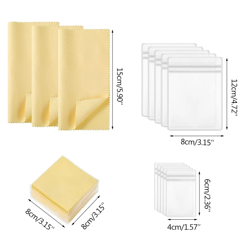 

M2EA 73 Pack Plastic Zip Lock Bags Jewelry Packing Zip Bags Food Sealed Bags Jewelry Polishing Cleaning Cloth for Jewelry Use