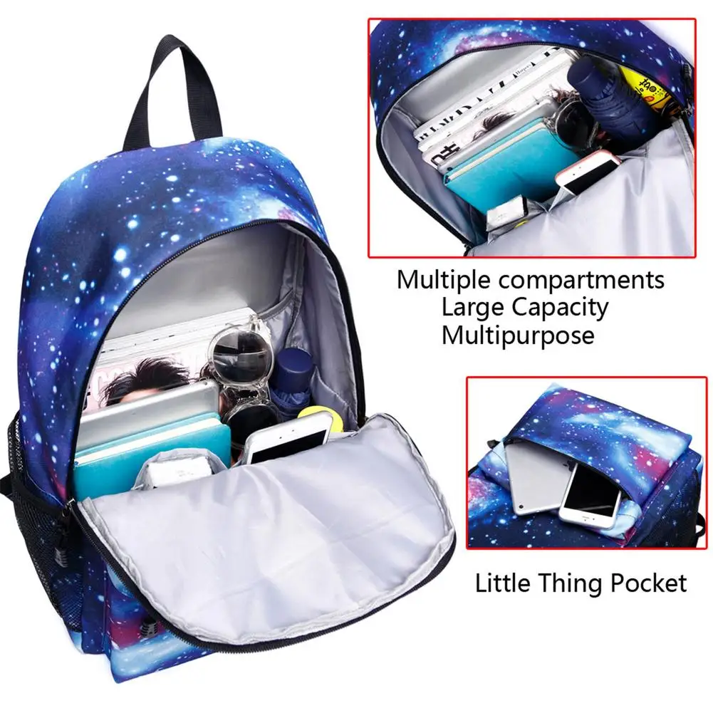 Galaxy Backpack School College Laptop USB Charging Port Backpack for Teenagers Boys Girls Bags Star Universe Space Bookbags