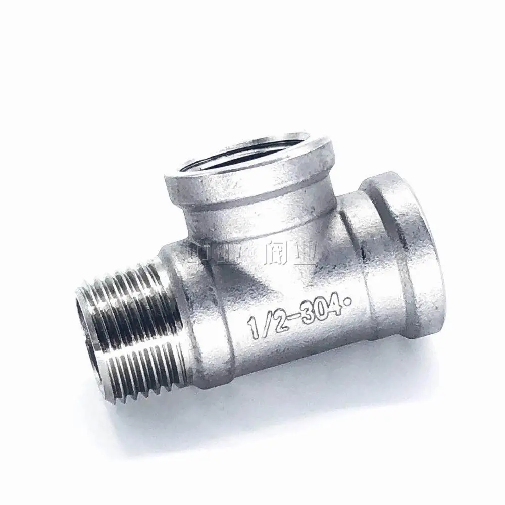 

maleFemale+Female Threaded 3 Way Tee T Pipe Fitting 1/2" 3/4" 1" BSP Threaded SS304 Stainless Steel