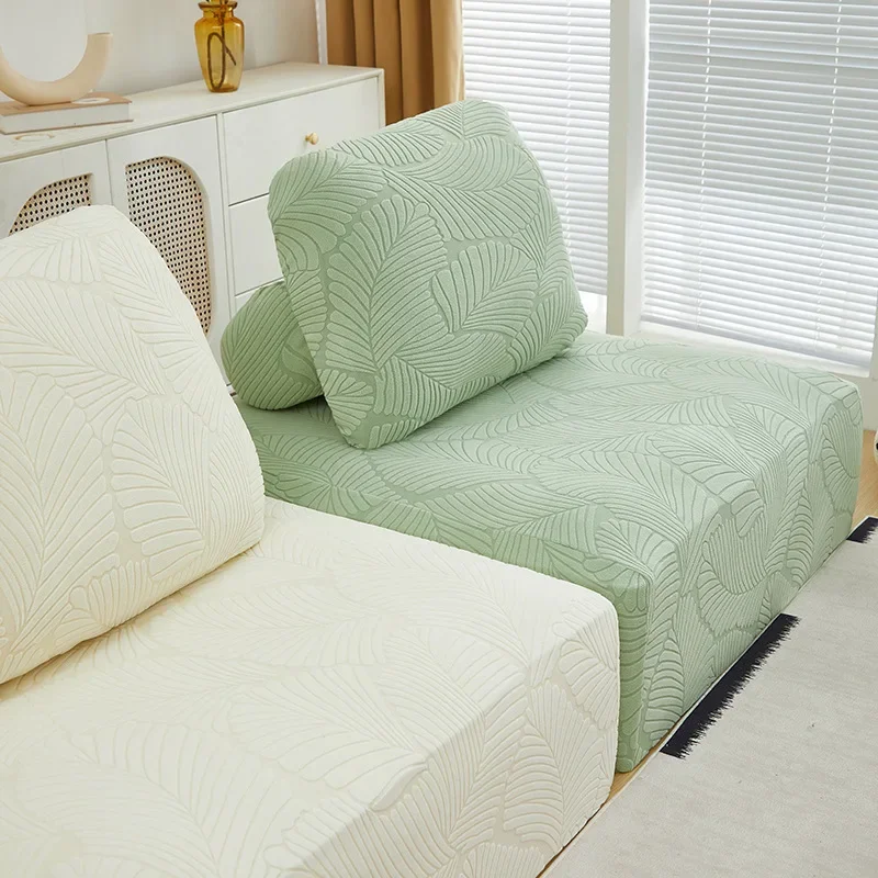 Однотонный чехол для дивана в форме куклы полностью завернутый жаккардовый