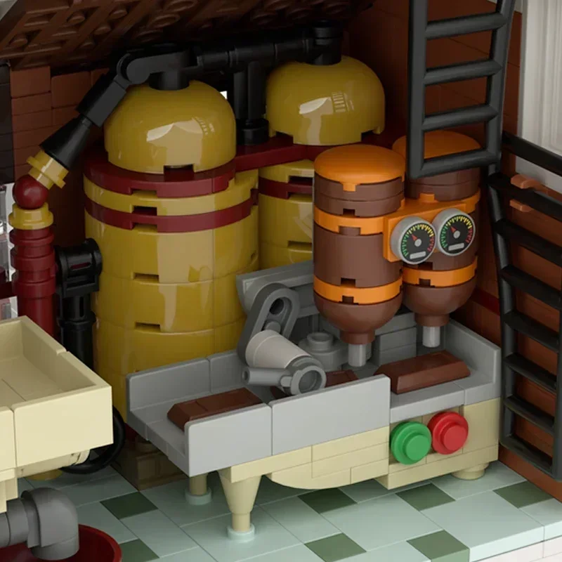 Модель уличного вида Moc строительные блоки технологические для зимней деревни