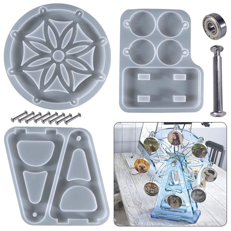 

Crystal Epoxy Mold DIY Handmade Creative Fun Ferris Wheel Swing Table Jewelry Desktop Decoration Silicone Plaster Ornament Mould
