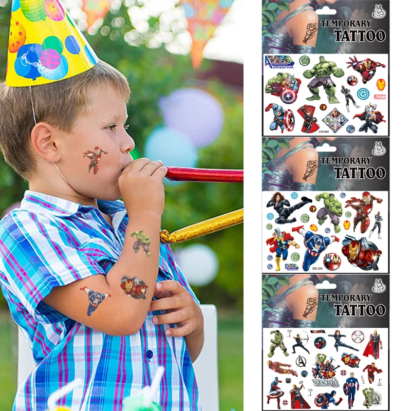 2 шт. Детские тату-наклейки мстители