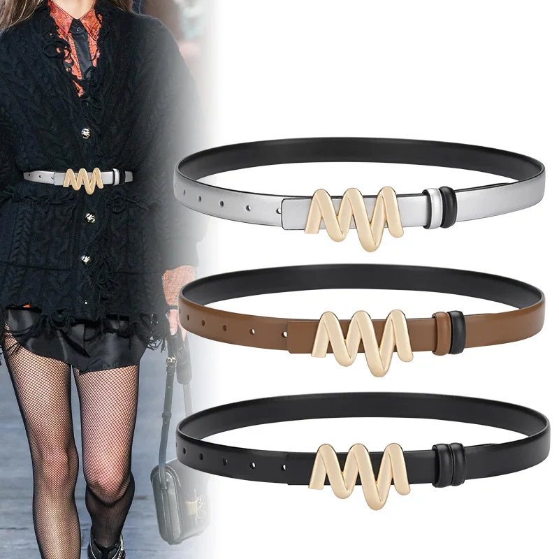 

New Double-sided Leather Belt Decoration Suit Shirt Outer Coat Women's Belt Fashion All-match Women's High Quality Belt Girdle