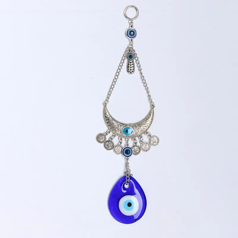 

Turkish Blue Evil Eyes Amulet Lucky Hanging Pendant Wind Chimes Egypt Fatima Palm Eye Wall Protection Ornament Home Decoration