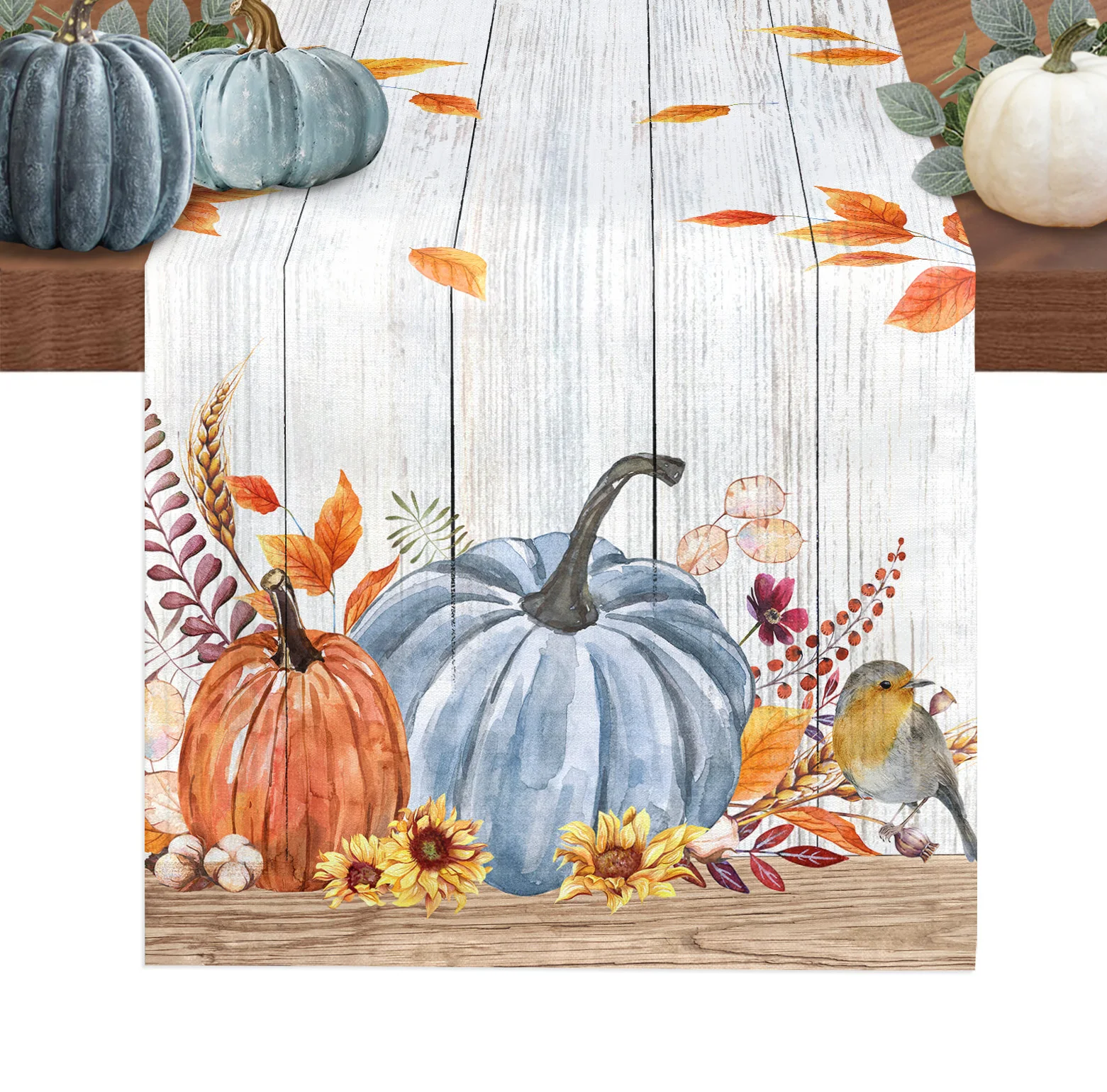 

Home Decor Table Runner Wedding Decoration Tablecloth Kitchen Table RunnersThanksgiving Pumpkin Autumn Harvest