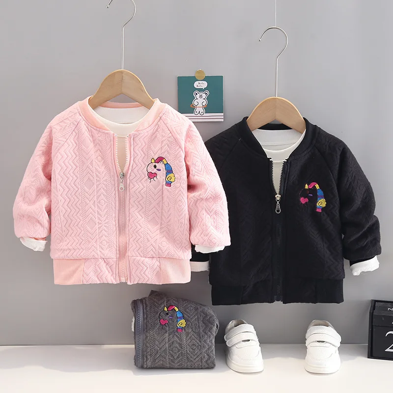 

New 2022 Autumn Winter Children overcoat fleece coat Boys Little Baby jacket Wear Plush Thickening Jacket girl's warm cardigan