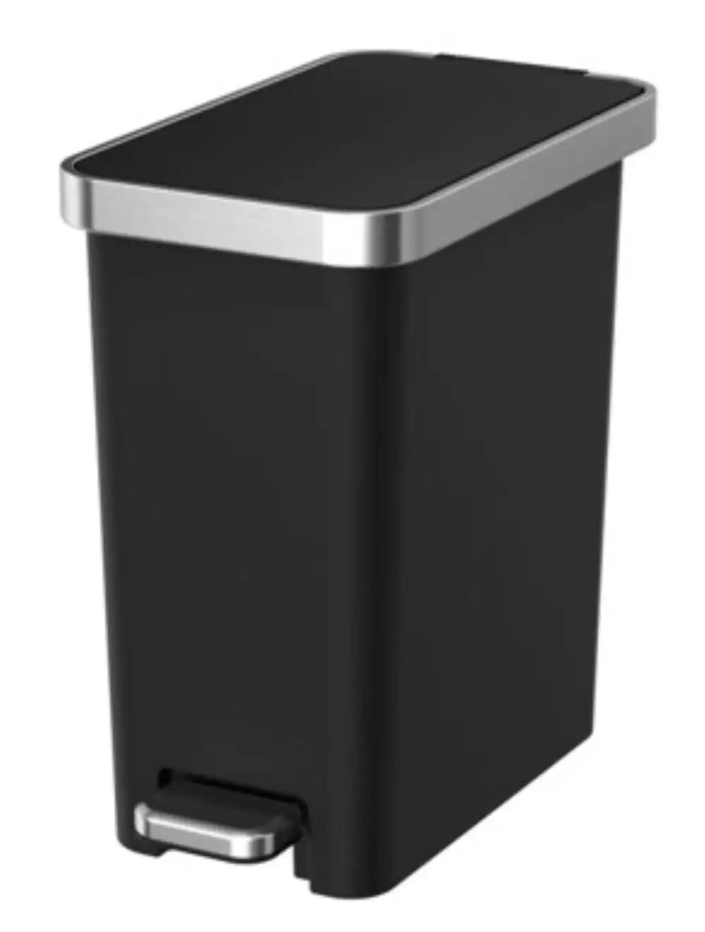 

2.5 Gallon Trash Can, Premium Plastic Step Bathroom Trash Can, Black