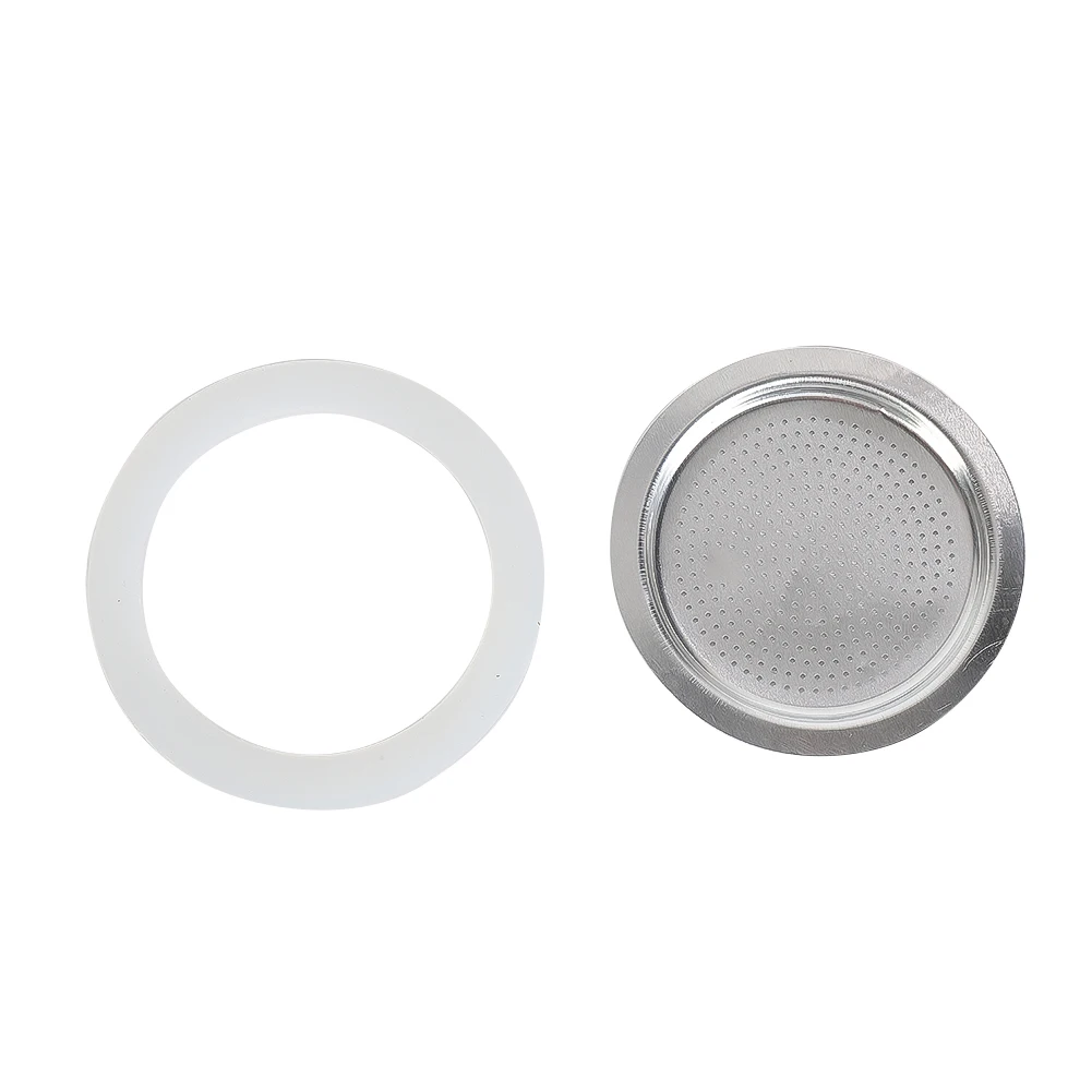 

Coffee Maker Filter&Seal Ring Silicone Seal Ring&Stainless Steel Filter For Moka Pot Espresso Makers Coffee Machine Accessories