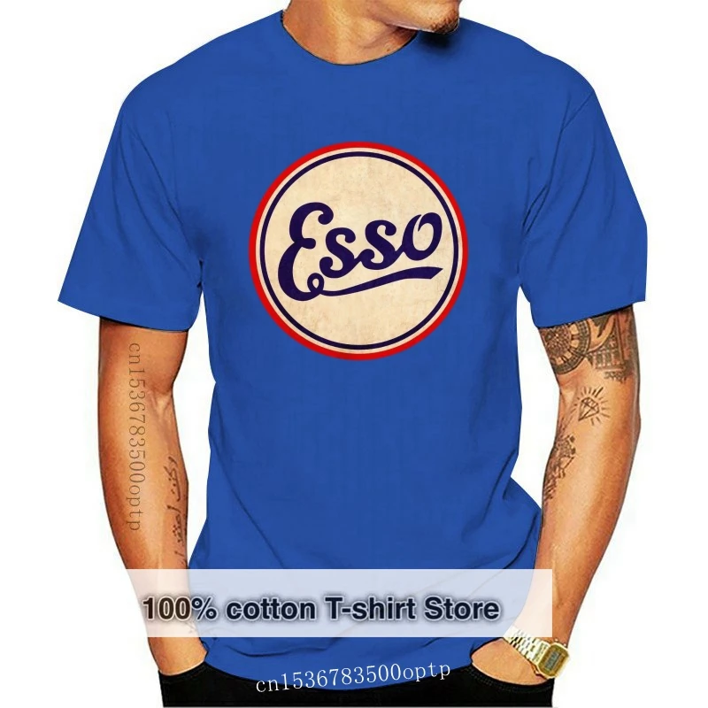

Esso T-shirt motor sport oil tee racer touring can vintage tee black Cool Casual t shirt men Unisex New Fashion
