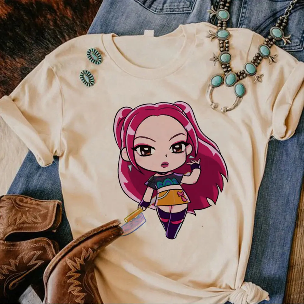 Фото Kpop Demon Hunters Tiger shirt teen Comfortable streetwear harajuku  Classic t-shirt Digital Breathable aesthetic 80s №1